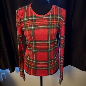 Plaid Red and Green Women's Pajama Top